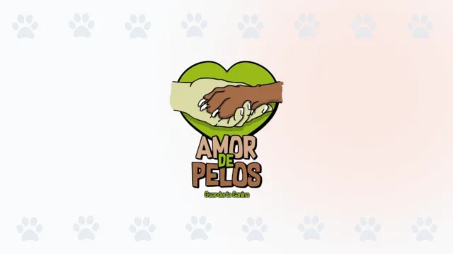 Logo de Amor de Pelos, guardería y hotel para perros en Cali, que muestra una mano sosteniendo con cariño la pata de un perro.
