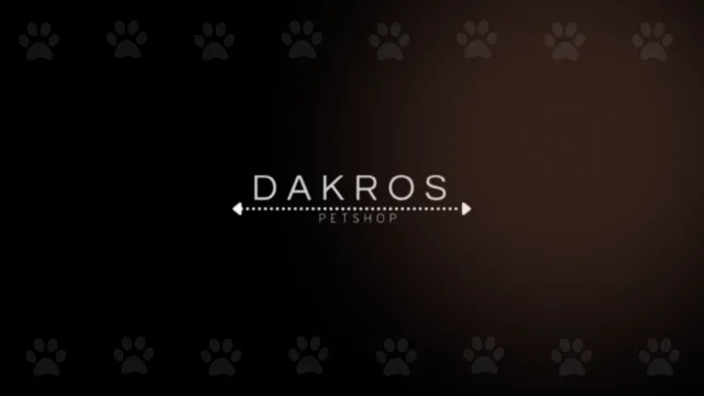 Logo elegante de Dakros Petshop, tienda de ropa y accesorios para mascotas en Cali.