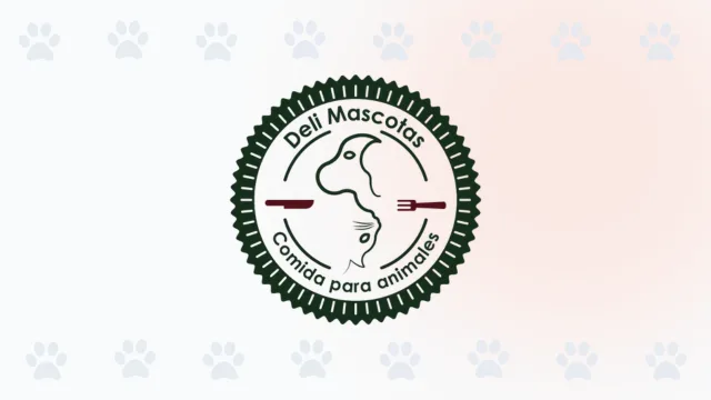 Logo de Deli Mascotas, tienda de comida para animales en Cali, con un diseño de sello de calidad.