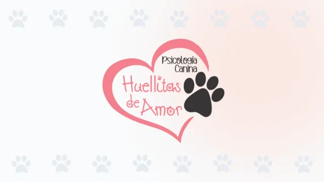 Logo de Huellitas de Amor, especialistas en psicología y adiestramiento canino en Cali, con una huella dentro de un corazón rosado.