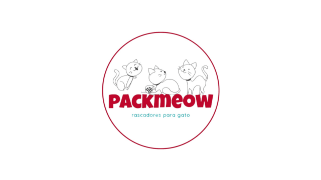 Logo de Packmeow, tienda especializada en alimentos y juguetes para gatos en Cali.