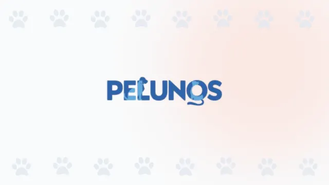 Logo de Pelunos, farmacia y tienda de mascotas en Cali, con la silueta de un perro integrada en la tipografía.