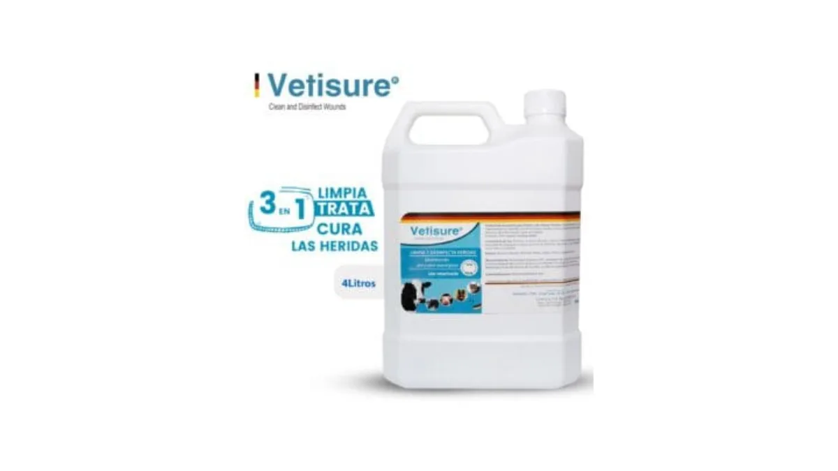 Galón de 4 litros de Vetisure, medicamentos naturales para mascotas en Medellín, Laboratorios LT.