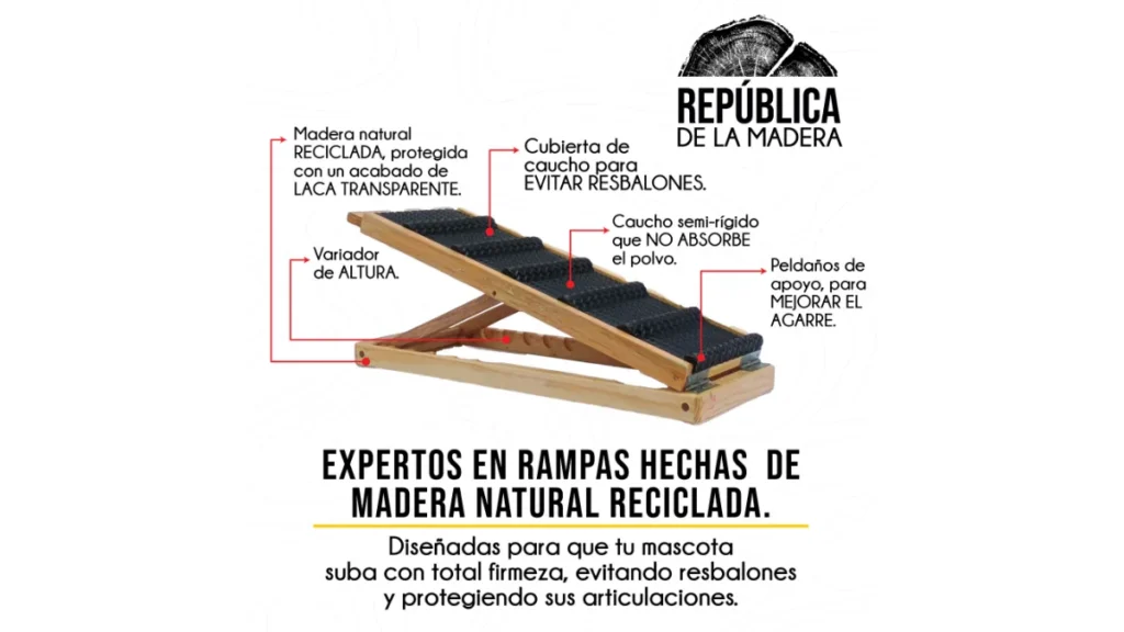 Rampa de madera acolchada antideslizante para sofás en Bogotá por República de la Madera.
