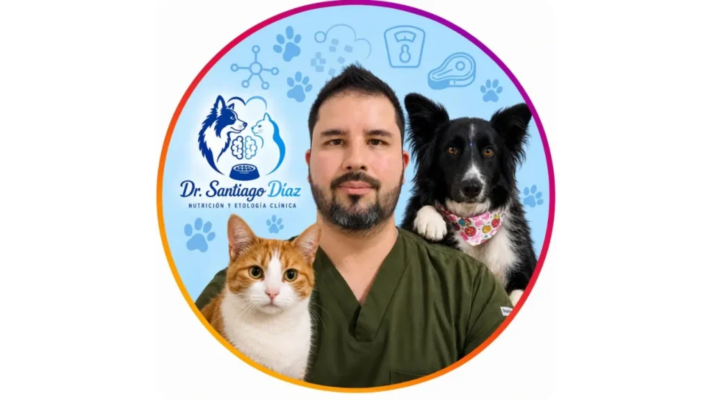 Dr. Santiago Díaz médico veterinario especialista en nutrición y etología clínica de perros y gatos en Medellín