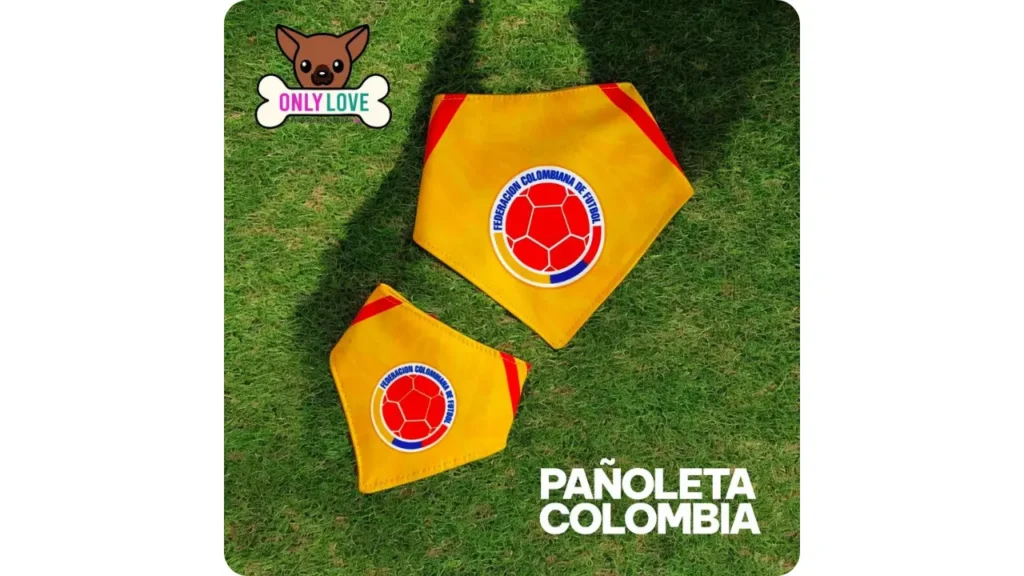 Pañoletas personalizadas de la Selección Colombia para mascotas en Cali Only Love