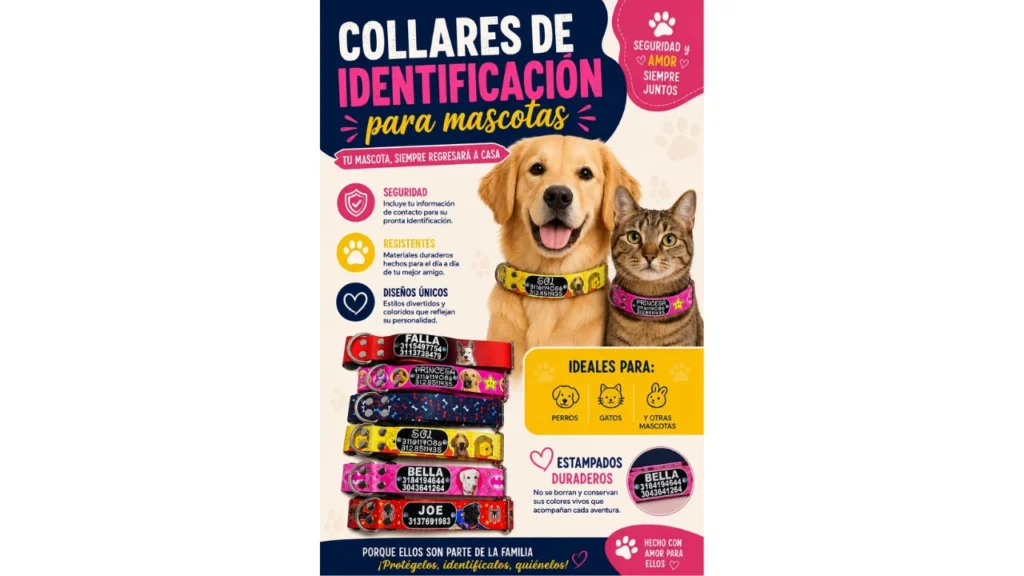 Collares personalizados de identificación para perros y gatos Gatiando Cali
